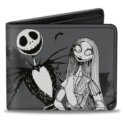 Image de Buckle Down Homme Nightmare Before Christmas Jack &amp; Sally Pose Accessoire de voyage Portefeuille double pli, Multicolore, Default Size EU