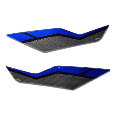 Image de Resin Bike Autocollant Moto Compatibles avec Yamaha Tracer 900 2018 2020 e GT. Protections Latérales sous Selle Contre Les Chocs et Éraflures. Parie 3D Résinés Bleu Métallisée