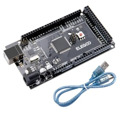 Image de ELEGOO Carte Mega R3 et ATMEGA Micro Contrôleur Module Board avec Câble USB pour Compatible Les projets Arduino IDE Conforme RoHS Noir