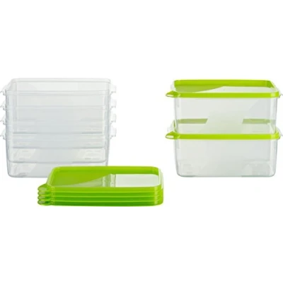 Image de MiraHome boîte fraîcheur récipient congélation 1,3l rectangulaire Haut Lot de 6 Vert