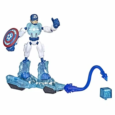 Image de Hasbro Marvel Avengers Bend and Flex Missions Captain America Ice Mission Figure, 15 cm Scale Bendable Toy for Ages 4 Up, Multicolor, F5868