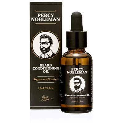Image de Huile pour barbe de Percy Nobleman, Mélange composé à 99% d’essences naturelles dérivées (30 ml)