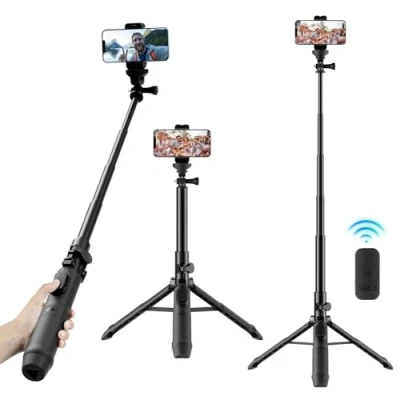 Image de SIRUI MS 01K trépied Selfie Stick, Support de Extensible Portable avec télécommande Bluetooth et téléphone Compatible Un Filetage Femelle 1/4 &quot;
