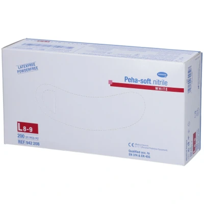 Image de Peha soft® nitrile white Gants d&#039;examen non poudrés stériles taille L 8 9