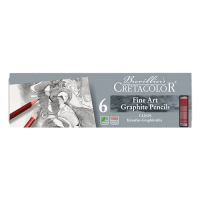 Image de Kit crayons cleos Fine Art Graphite crayon Set (6 crayons)