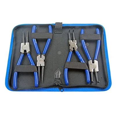 Image de Bergen US Pro B2064 Lot de 4 pinces à circlips internes et externes dans un étui en toile 17,8 cm