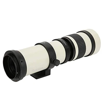Image de Télescope, Blanc avec Super Téléobjectif 420 800MM F/8.3 16 à Mise au Point Manuelle pour Appareil Photo Monture EF, Zoom