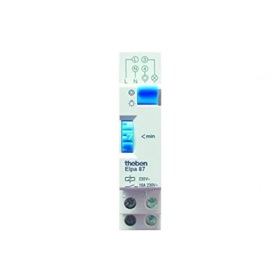 Image de Theben ELPA 87 0870002 Interrupteur pour éclairage d&#039;escalier, Rail DIN électromécanique, minuterie Version réimportée sans Support Allemand