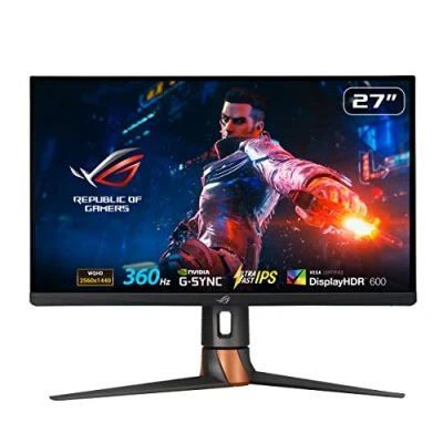 Image de ASUS ROG PG27AQN Ecran PC 360Hz NVIDIA® G Sync® Esports Gaming 27 Pouces QHD (2560 x 1440), Reflex Analyzer, IPS Ultra Rapide, Deux Modes Esports, 1 ms (GTG), DisplayHDR™ 600