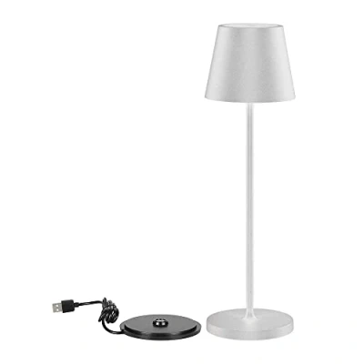 Image de V TAC Lampe de Table sans Fil LED Dimmable avec Commandes Tactiles Blanche pour Intérieur et Extérieur IP54 Maison, Restaurant, Bureau Batterie 4400 mAh Lumière Blanc Chaud 3000K 2W