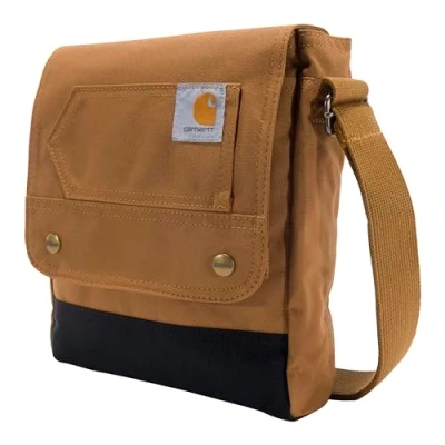 Image de Carhartt Mixte Bouton, Durable, Sac à bandoulière réglable avec Rabat sur Fermeture Pression, Everyday Crossbody Snap Brown, Taille Unique