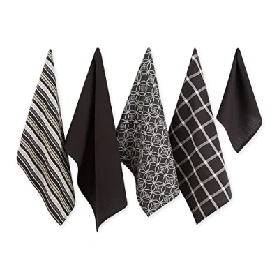 Image de DII Ensemble de cuisine en coton, noir, 45,7 x 71,1 cm, 13 cm