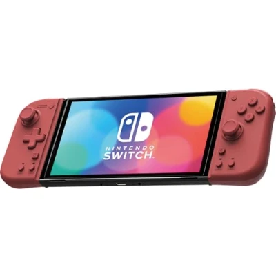 Image de Hori Split Pad Compact (Rouge Abricot) Manette mode portable pour Nintendo Switch et modèle OLED Licence officielle