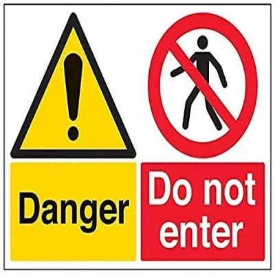 Image de vsafety Signes 67059bf r &quot;Danger/NE PAS passer d&#039;avertissement de signe, 1 mm en plastique rigide, paysage, 400 x 300 mm, noir/rouge/jaune