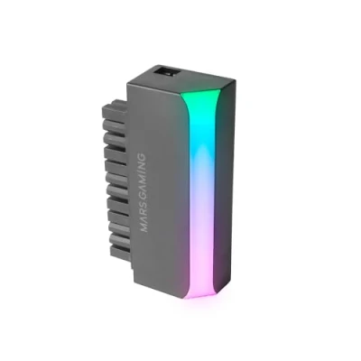 Image de Mars Gaming MCA L24, Adaptateur ATX 24 PIN à 90, Eclairage 5V 3 ARGB, d&#039;alimentation pour Carte Mère, Installation Plug &amp; Play, Compatibilité Universelle, Noir