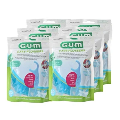 Image de GUM Easy Floss Lot de 6 fils dentaires avec support