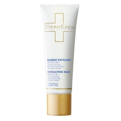 Image de Laboratoires DermEden Masque exfoliant détox 50 ml 2 actions en 1 Elimine impuretés et particules de la pollution Purifie,Resserre désincruste les pores peau Fabrication Française
