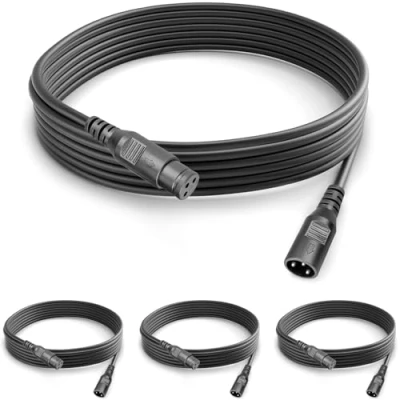 Image de wecan 4 Pièces Câbles DMX 3m Signal Connecteur Lumière de Scène XLR Mâle à Femelle 3 Broches pour tous les projecteurs tête mobile LED Par Light