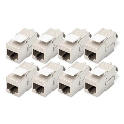 Image de DIGITUS Keystone Module Cat 6A Blindé 8 pièces RJ45 femelle 500 MHz 10GBase T AWG 26 22 Montage sans outils