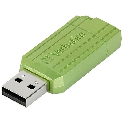 Image de Verbatim Clé USB Pinstripe 64Go I 2.0 Memory Stick pour Laptop Ordinateur Portable ultrabook TV autoradio avec mécanisme Poussoir Vert Eucalyptus