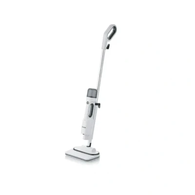 Image de SEVERIN Balai Vapeur avec Nettoyeur à Main et 5 Accessoires, multi usages 1 500 W, Serpillère Temps de chauffe 20 sec, Tête pivotante 180 Réservoir 400 ml, Blanc, SC 7142