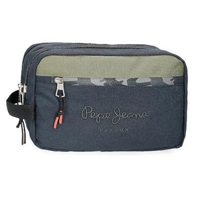 Image de Pepe Jeans Cromwell Trousse de Toilette Deux Compartiments Adaptable Noir 26 x 16 12 cm Polyester, Noir, Talla única, 2