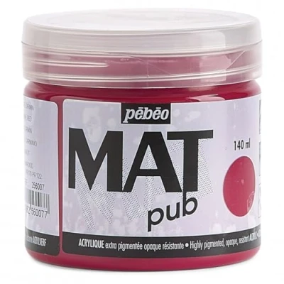 Image de Pébéo Acrylique Mat Pub, Rouge Carmin, 140 ml (Lot de 1)