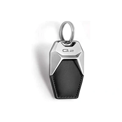 Image de Audi collection 3181900612 Q2 Porte clés en Cuir, Noir/Argent, Taille Unique, Czarny/Srebrny