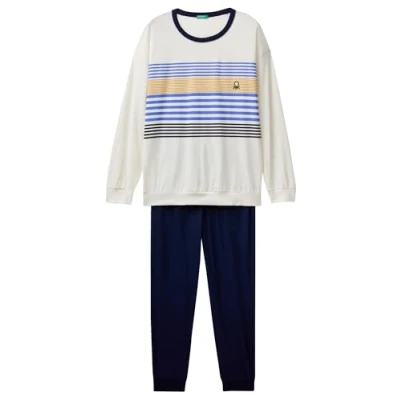 Image de United Colors of Benetton Pig(Maille + Pant) 3vd04p02d Ensemble de Pijama, Blanc, L Hommes