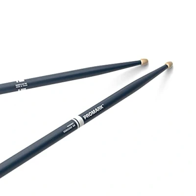 Image de Promark American Hickory Rebound 5B Paire de baguettes batterie avec pointe gland Bleu
