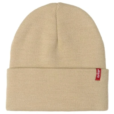 Image de Levi&#039;s Slouchy TAB Beanie Unisex Bonnet, Taille: One Size, Light khaki