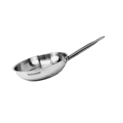 Image de Fackelmann 686931 Poêle en inox, de cuisson, tous feux, induction, sans PFAS, Manche riveté, Acier inoxydable 18/8, Gris, 24 x 5,5 cm