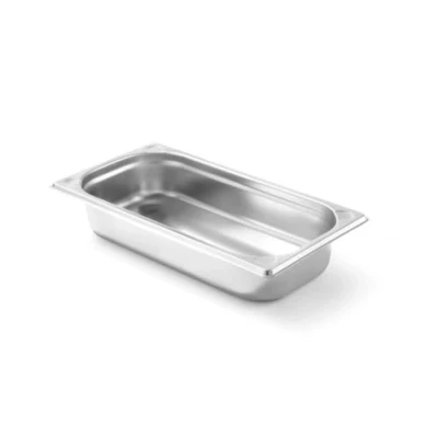 Image de HENDI Bac Gastronorme, GN 1/3, résistance thermique 40 C à 300 C, utilisable dans des fours convection, réfrigérateurs, bain maries, chafing dishes, 1.5L, 325x176x(H)40mm, inox