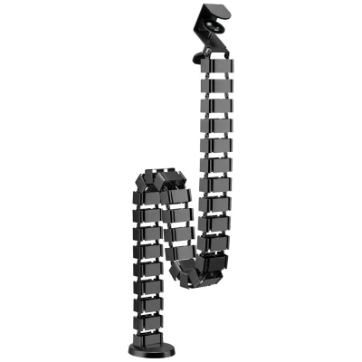 Image de mywall Guide câble HZ43L d&#039;une Longueur maximale de 1,347 mm, Gestion des câbles pour Bureaux avec Fixation par bornes, Canal Rond à 4 Voies Structure tourbillonnante modulaire