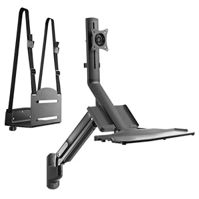 Image de support mural pour moniteur et clavier avec ressort à gaz ordinateur / processeur 17 &quot; 32&quot; 9 kg Maclean MC 838