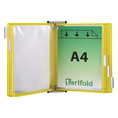 Image de Tarifold Fr 414104 Support Kit Mural document métal, 10 pochettes A4 Jaune, Présentation documents
