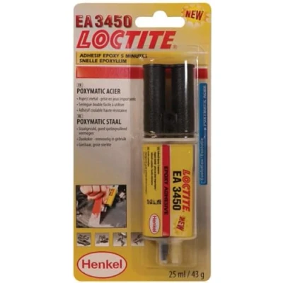 Image de Loctite EA 3450 colle epoxy métal, forte multi matériaux et usages Seringue 25 ml Couleur gris métallisé
