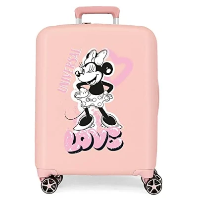 Image de Valise cabine Disney Minnie Heart Nude 40x55x20 cms ABS rigide Serrure TSA intégrée 38,4L 2,82 kgs 4 roues doubles bagage à main