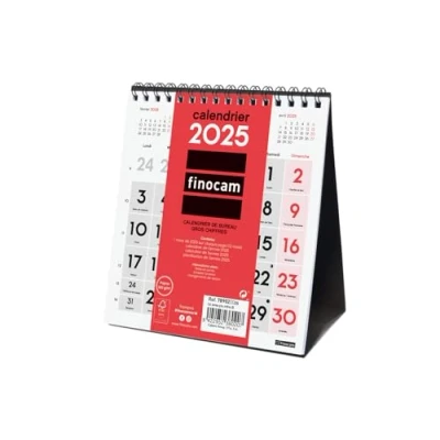 Image de Finocam Calendrier Neutre de Bureau Grands Chiffres 2025 1 mois par page Janvier Décembre (12 mois) Français