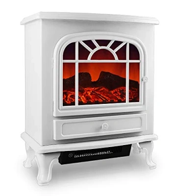 Image de Deuba® cheminée électrique Effet Flamme 2000 W 2 Niveaux de Chauffage soufflerie radiateur Chauffant LED décoration Blanc