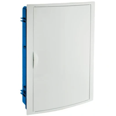 Image de Tableau électrique encastré Pladur 42 éléments cadre blanc et porte anti fumée SOLERA 5260HGW