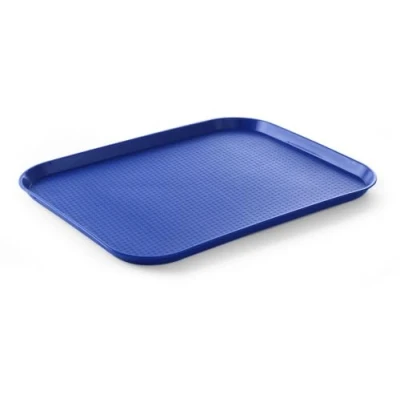 Image de HENDI Plateau de Service, Grand, rectangulaire, Multi Usage, résistant jusqu&#039;à 80C, Fast Food, pour Servir Nourriture et Boissons, Restauration Rapide, 350x450x(H) 20mm, Bleu, polypropylène