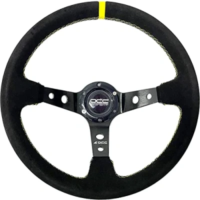 Image de OCC MOTORSPORT VOLANT MODÈLE TRACK BRAS NOIR ALCANTARA 90 MM PLAT COMPLET 350 (14 POUCES)