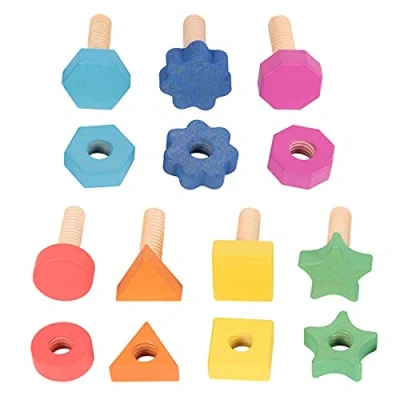 Image de Tickit Rainbow Wooden NUTS&amp;BOLTS Jouet en bois pour enfants, Taille: One Size, Multi coloured