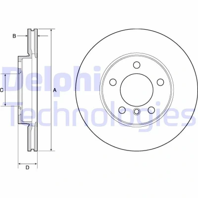 Image de DELPHI BG4668C Disque de frein 294 22 5 ventilé revêtu à haute teneur en carbone sans roulement roue, bague ABS MINI: Countryman, Roadster