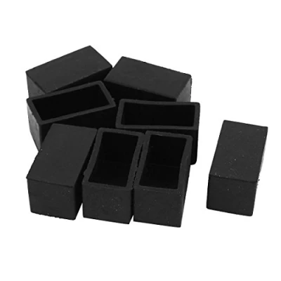 Image de sourcing map 8pcs Embout Pied Chaise Bouchon Tampon Capuchon Protection Jambe Meuble Plancher en Plastique Noir 40 mm x 20mm