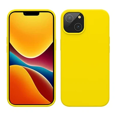 Image de kwmobile Housse Compatible avec Apple iPhone 14 Coque de téléphone Fine Finition Douce Jaune radieux