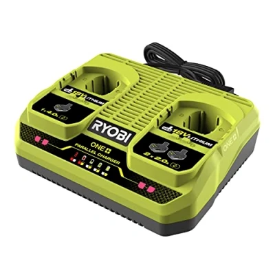 Image de Ryobi Double chargeur simultané lithium sans fil 18 Volts ONE+ : 2 ports (4,0 A &amp; 2,0 A) RC18240