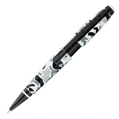 Image de CROSS Edge Camo Rollerball (épaisseur de trait M, couleur d&#039;écriture : noir, rechargeable, coffret cadeau qualité supérieure) Noir/blanc