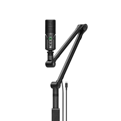 Image de Sennheiser Profile Streaming Set avec micro USB, Boom Arm et pochette, conception plug and play, parfait pour podcasts oustreaming, capsule à condensateur cardioïde, câble USB C de 3m Noir (700100)